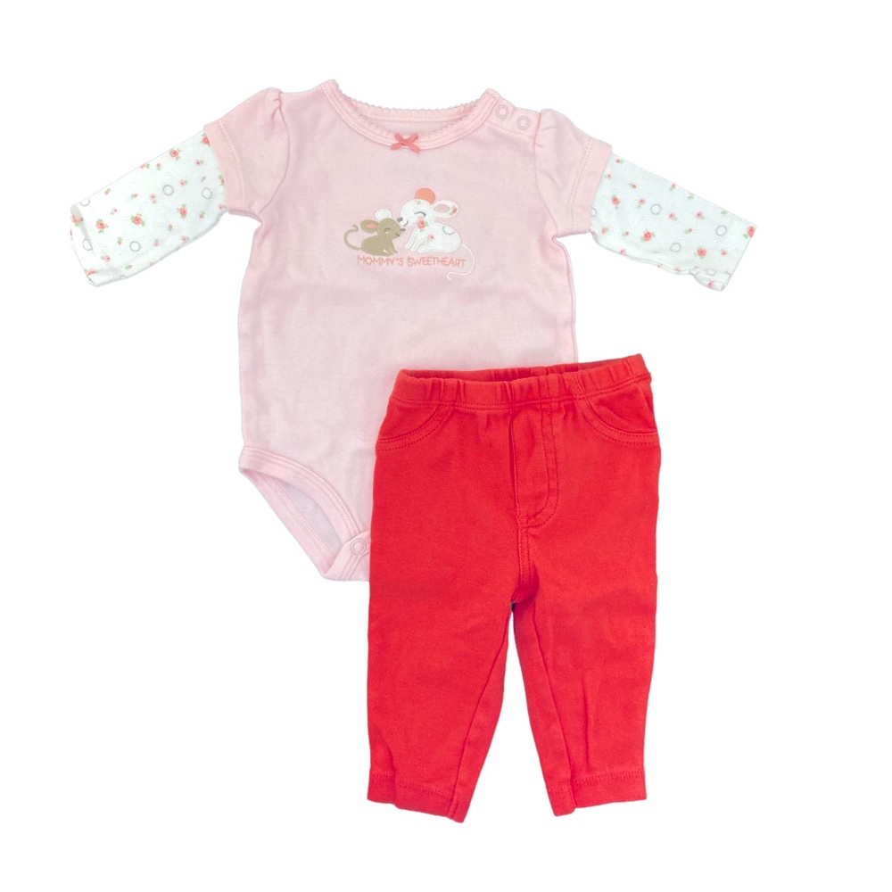 Caters Long Sleeved Onesies with Pants- Set of 2 - Picture 2 of 5
